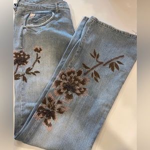 z cavaricci Y2K Jeans beaded distressed sz 9
